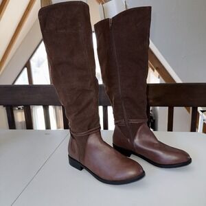 Women's Size 8 1/2 Western Style Tall Boots Brown